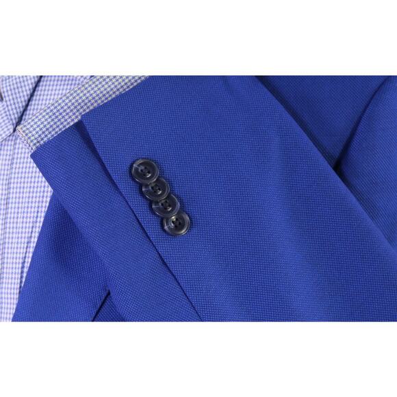 Michael Kors Bright Royal Blue 2-Btn Wool Woven Blazer Jacket 40R - Picture 6 of 9